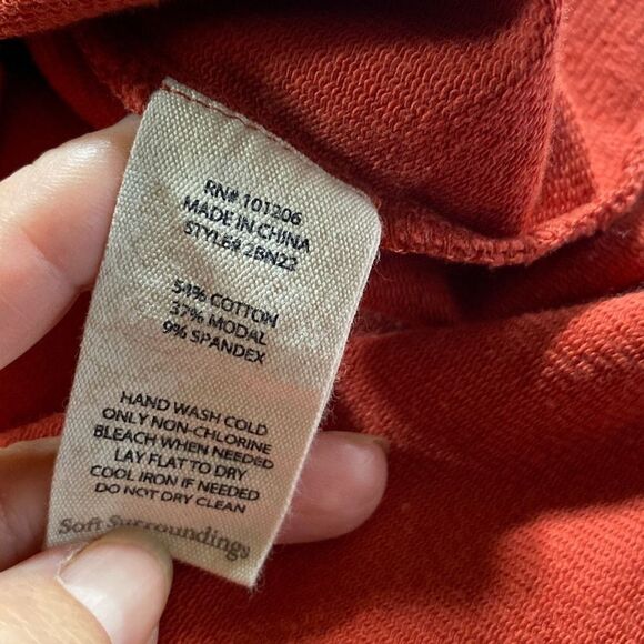 Soft Surroundings Valerie Pullover Cowl Neck Tunic Top Rust XS - Picture 13 of 13